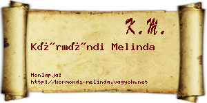Körmöndi Melinda névjegykártya